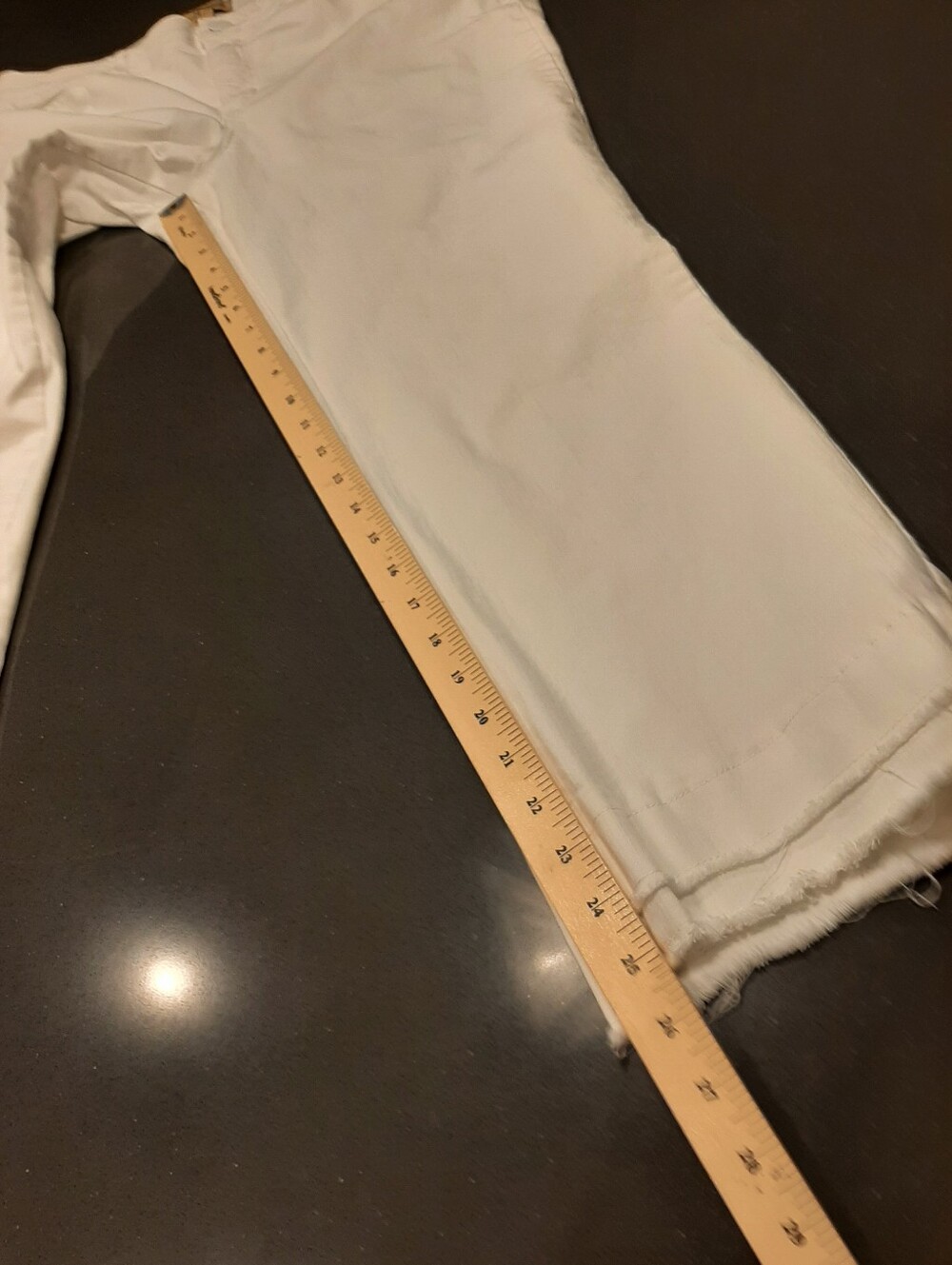 Democracy Ab Technology White Cropped Jeans Size 14 Raw Frayed Hem Stretch - Picture 9 of 11